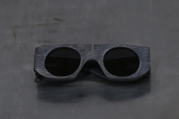 Rigards Black Textured Frame Dark Gray Lens Glasses RG001NA